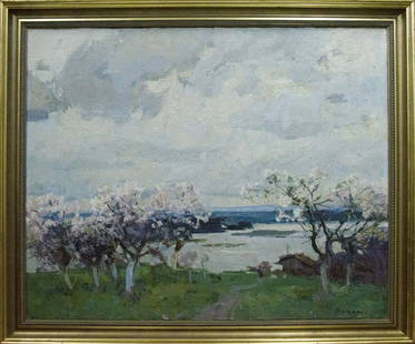 Oil painting Apple trees Zakharov Fedor Zakharovich: №Vernd 91 *** ABOUT THIS PAINTING *** * TITLE: "Apple trees" * ARTISTS: Zakharov Fedor Zakharovich * SIZE: 100x125 cm/'39.37x49.21 inches' * MEDIUM: oil, canvas * HAND PAINTED: Original