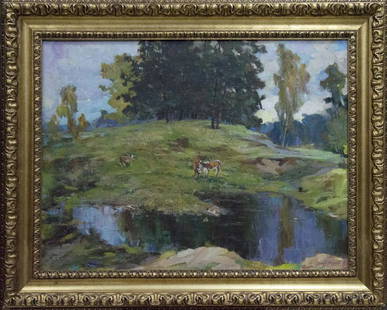 Oil painting Landscape Maltsev Nikolay Alexandrovich: №Vernd 123 *** ABOUT THIS PAINTING *** * TITLE: "Landscape" * ARTISTS: Maltsev Nikolay Alexandrovich * SIZE: 59x79 cm/'23.22x31.10 inches' * MEDIUM: oil, canvas * HAND PAINTED: Original
