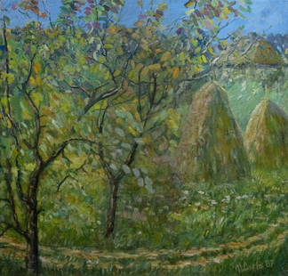 Oil painting At the village: №Vernd 124 *** ABOUT THIS PAINTING *** * TITLE: "At the village" * ARTISTS: Unknown artist * SIZE: 140x150 cm/'55.11x59.05 inches' * MEDIUM: oil, canvas * HAND PAINTED: Original painting