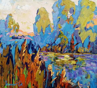 Oil painting Above the pond Kalenyuk Alex