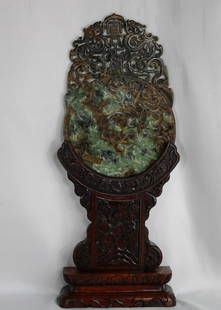 Nephrite Jade Chinese Dynasty Statue with Stand: Title: Nephrite Jade Chinese Dynasty Statue with StandDescription: Here is a great treasure to add to your Asian Art Collection. This is a Rare Nephrite Jade Hand Carved Han Dynasty Statue with