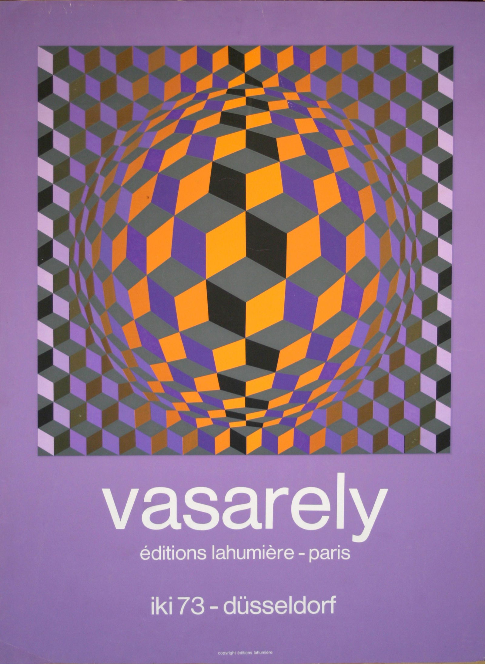 FRENCH silkscreen Victor VASARELY Poster Midcentury galerie Lahumiere (1 of 3)