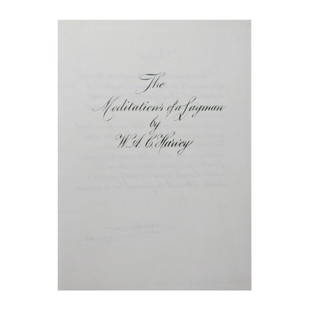 The Meditations of a Layman: No: 12 OF A LIMITED EDITION. PRIVATELY PRINTED. Publishers blue cloth with gilt title to spine. The Meditations have been composed over the years, mostly at sea, where the "Seven Estates of Man" was