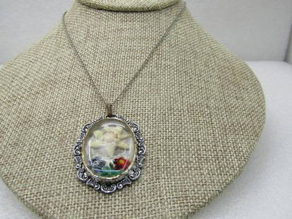 Vintage German Edelweiss Floral Pendant/Necklace, Zwlesel, Germany, 24": Vintage German Edelweiss Floral Pendant/Necklace, Zwlesel, Germany, 24" Reserve: $30.00 Shipping:Domestic: Flat-rate of $5.00 to anywhere within the contiguous U.S.International: Foreign shipping