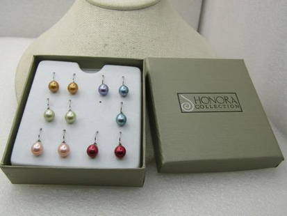 Honora Sterling Silver Teardrop Tahitian Freshwater Pearl Earrings Set 5 Pairs, 1 Single: Honora Sterling Silver Teardrop Tahitian Freshwater Pearl Earrings Set 5 Pairs, 1 Single Reserve: $30.00 Shipping:Domestic: Flat-rate of $5.00 to anywhere within the contiguous U.S.International: