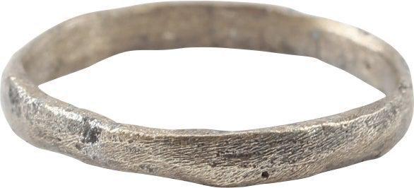 VIKING WOMAN'S WEDDING RING, 9TH-10TH CENTURY AD, S 4 1/2: Gilt bronze, size 2 1/4 for wear between the first two joints of the small finger as was the custom. 9th-10th Century AD. 2.3mm width band with a rounded face. Professionally refurbished with the