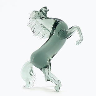 Ermanno Nason - Murano glass Horse sculpture signed: Title: Ermanno Nason - Murano glass Horse sculpture signedMaker: Nason ErmannoOrigin: MuranoDate/Period: 1970Material: glassSize: 33 x 26 cm 2660 gramsAdditional Information: Top Murano glass Horse