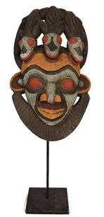 Beaded Mask – Beads, Wood – Bamileke – Grassland of Cameroun: Title: Beaded Mask â€“ Beads, Wood â€“ Bamileke â€“ Grassland of CamerounDescription: Beautiful beaded mask from the BAMUN tribe of the Grasland of Cameroon. This types of wooden masks