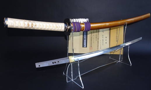 A breathtaking masterpiece made by Hatakeda Sanenori Kamakura Sword made in 1288 Katana in Shirasaya: A real masterpiece made by Hatakeda Sanenori Kamakura Sword made in 1288. Katana in Shirasaya with Koshirae (NBTHK Tokubetsu Hozon Token) Autograph Mumei (Hatakeda Sanenori) This sword belongs to