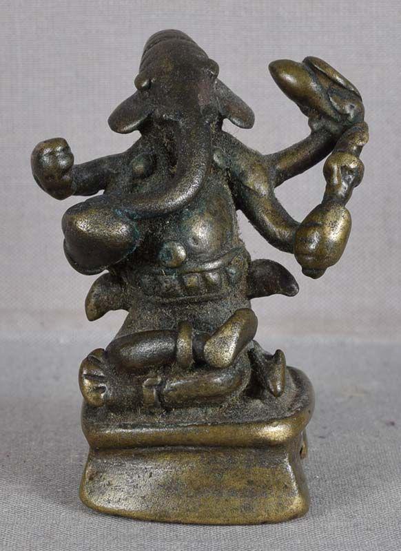 18c Indian bronze GANESHA with rat (1 of 5)
