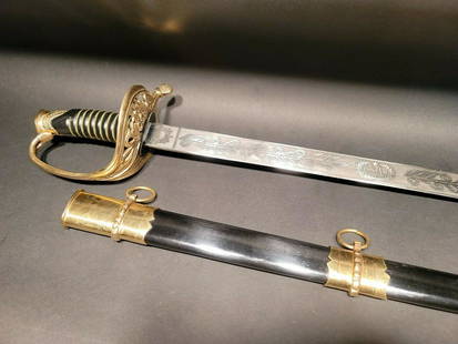 W. J. McElroy Confederate Officer's Sword with Scabbard: 37" Long with steel scabbard Nice Reproduction W.J Mc Elroy confederate civil war sword. Dull carbon steel blade with India markings on one side. Please see all the images for the best details. All ou