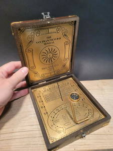 Wood Sundial Henry Holmes Compass Instrument