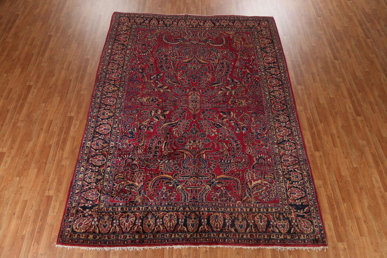 Antique Vegetable Dye Sarouk Persian Area Rug 9x11 (1 of 20)