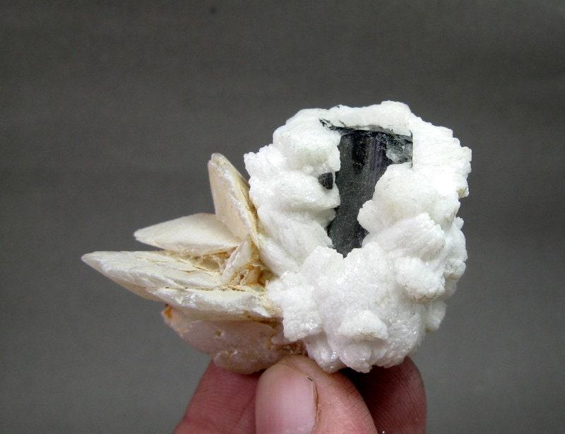 47 Grams Very Beautiful Combination of Calcite and Black Tourmaline Specimen From Skardu Pakistan (1 of 7)