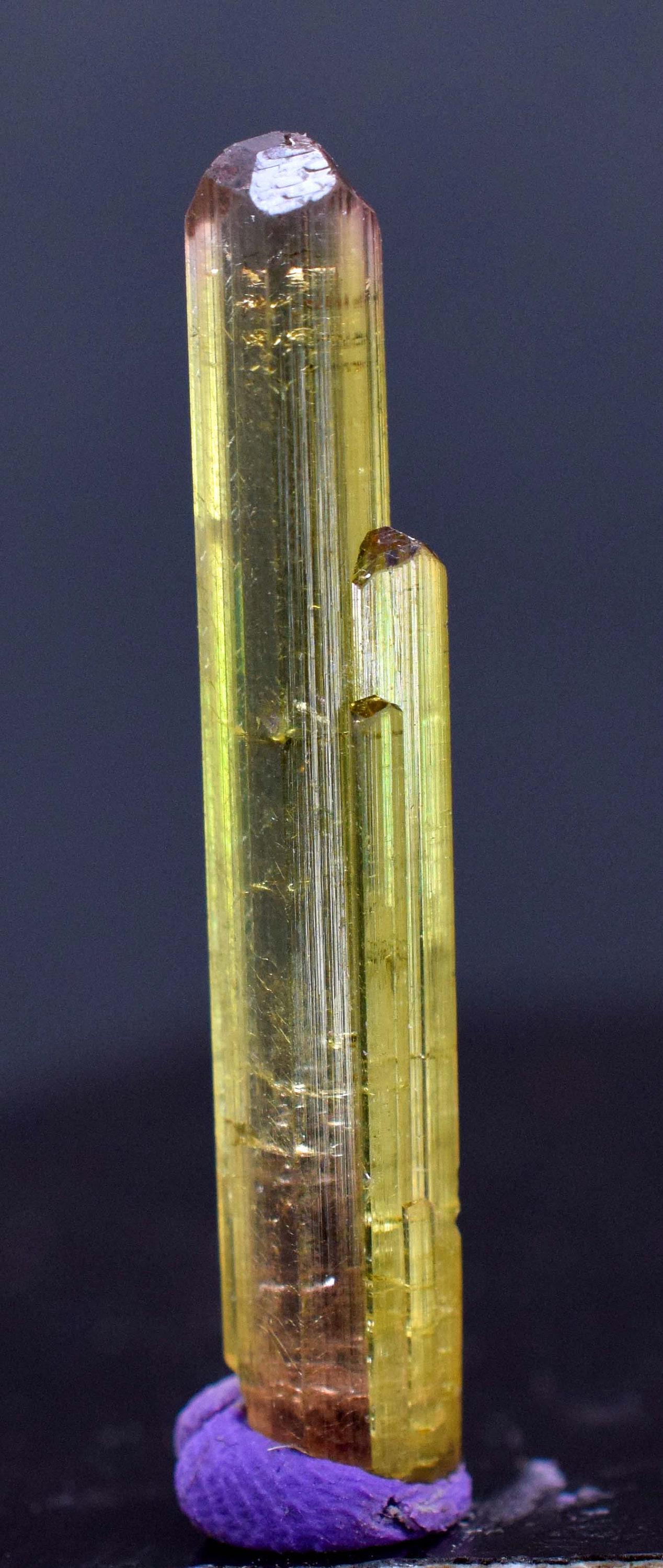 7.10 Carats Stunning Diamond Cut Terminated And Undamaged Bi-Color Tourmaline Gem Grade Crystal From (1 of 10)