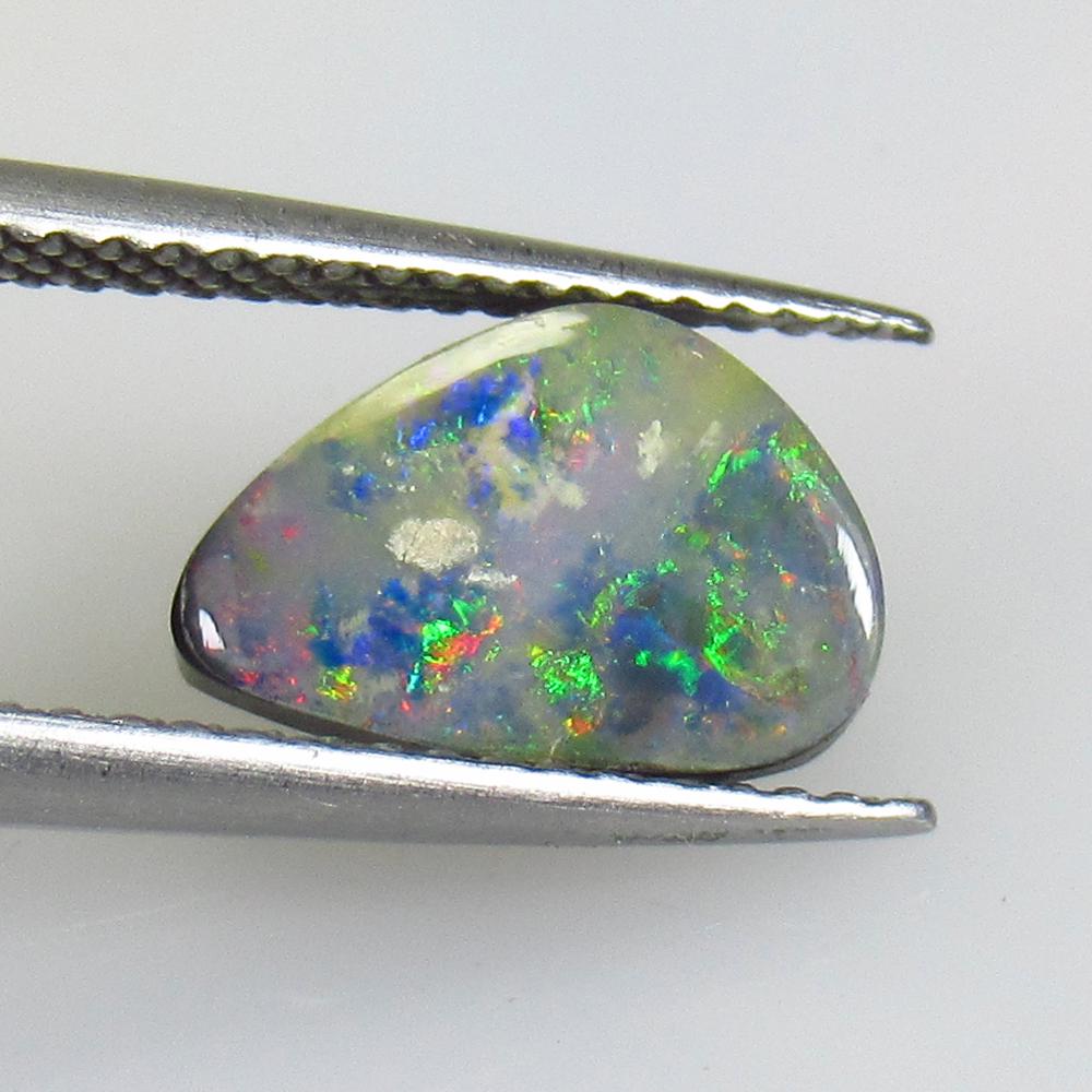 2.53 Ctw Natural Australian Doublet Opal Pear Cabochon: No Reserve! Title: 2.53 Ctw Natural Australian Doublet Opal Pear Cabochon Stone Clarity: Opaque Gemstones: Natural Australian Opal Carat Weights: 2.53 Size/Dimensions: 10.80 x 7.30 x 3.60 mm Additiona