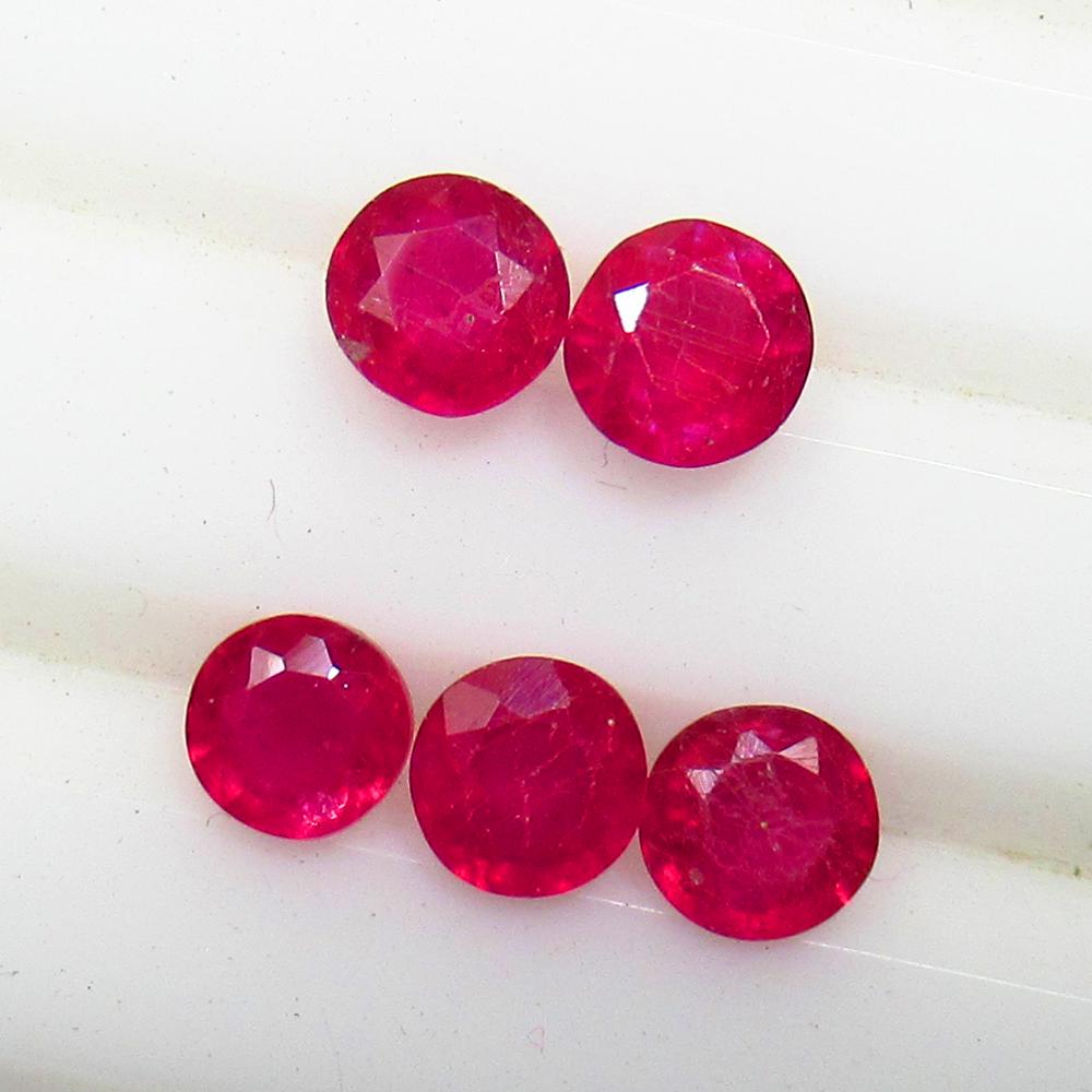 1.51 Ctw Natural 5 Mozambique Red Ruby Jewellery Set (1 of 3)