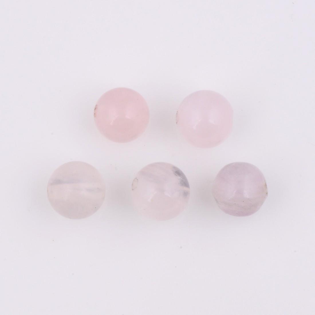 Pink Color 19 Carat Round Ball Shape Natural Rose Quartz Loose Gemstone 5 Pieces (1 of 7)