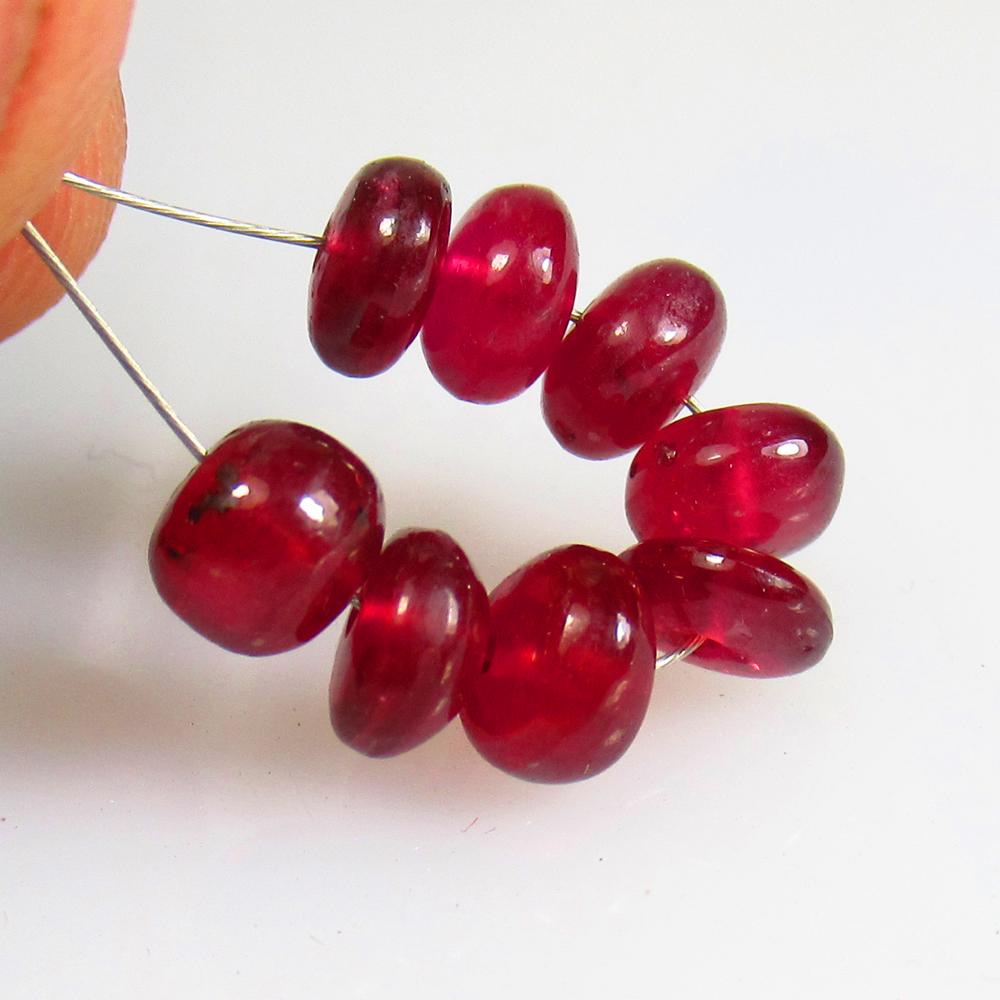 10.01 Ctw Natural 8 Mozambique Red Ruby Round Beads (1 of 2)