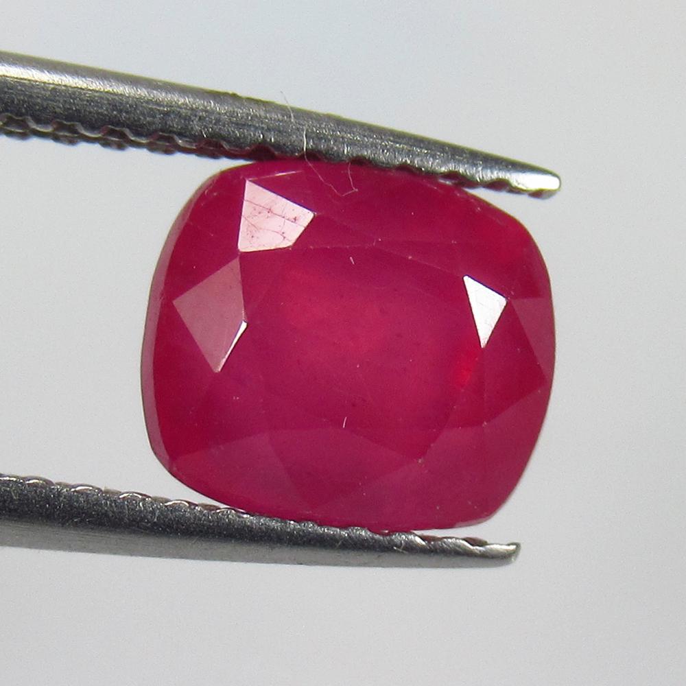 3.19 Ctw Natural Mozambique Red Ruby Cushion Cut (1 of 2)