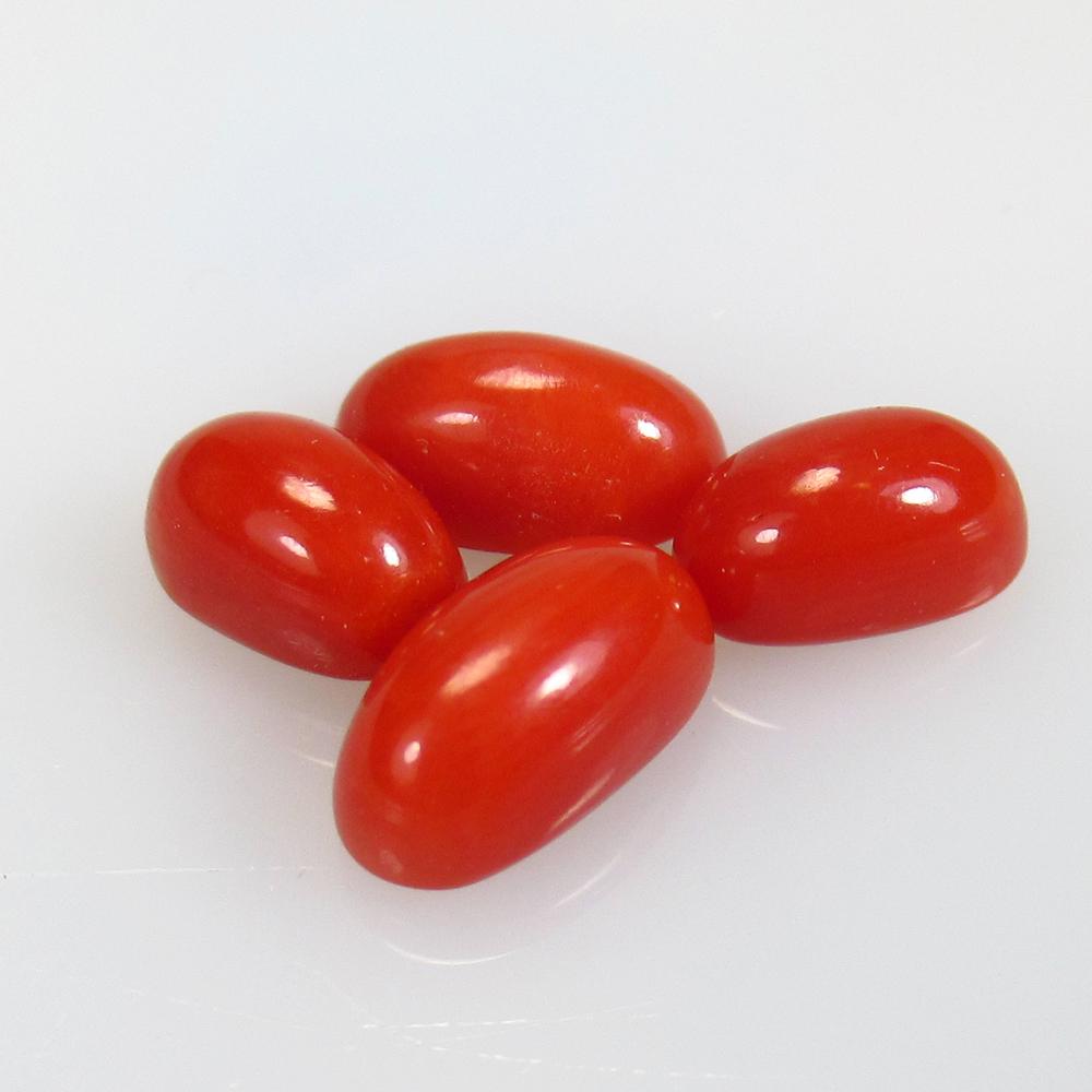 5.17 Ctw Natural 4 Italian Red Coral Oval Set (1 of 2)