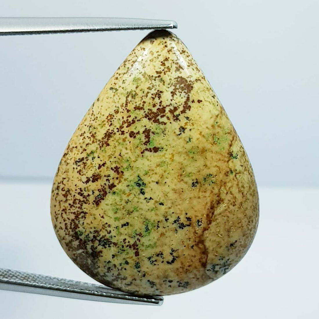 19.29 ct Natural Picture Jasper: No Reserve! Title: 19.29 ct Natural Picture Jasper Color/Clarity: VVS - VS Gemstones: Gemstones Carat Weights: 19.29 Size/Dimensions: 28.70 x 22.20 x 4.40 Additional Information: Pear - Burma Shipping