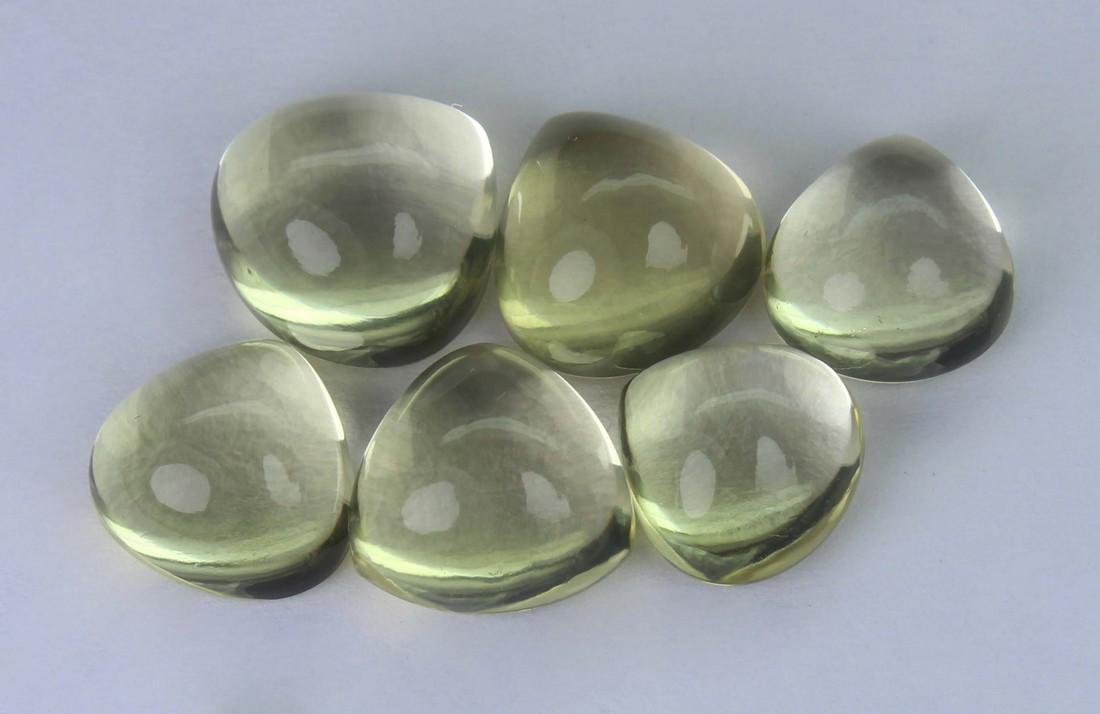 16.04 Cst Natural Lemon Lot: No Reserve! Title: 16.04 Cst Natural Lemon Lot Additional Info: Gemstone : Natural Lemon . Shape and cut : Pear cabochan. Weight : 16.04 carats. Measurements : 9.63x9.65x5.94mm - 8.18x8.11x4.60mm . Co