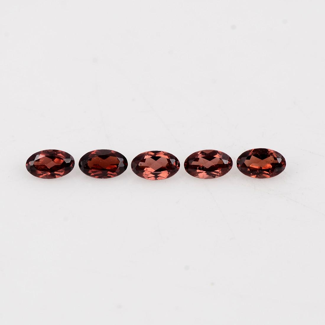 1.36 Carat Red Color Natural Oval Garnet Loose Gemstone 5 Pieces (1 of 8)