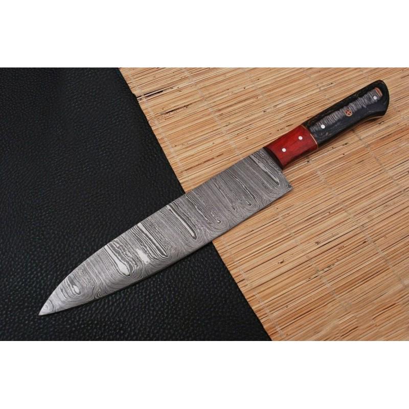 Handmade kitchen chef damascus steel knife hunting work (1 of 4)