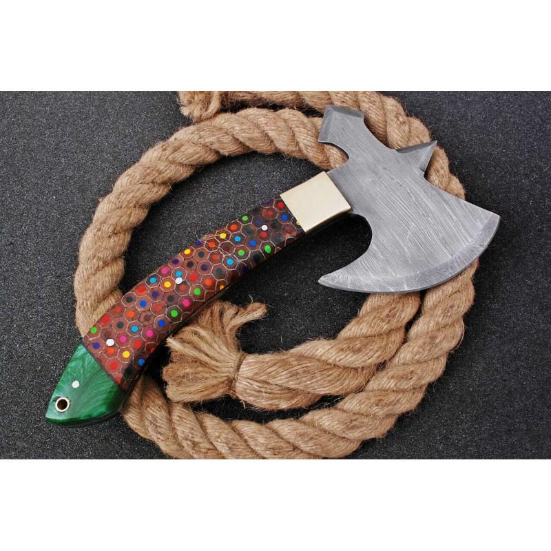 Everyday chopper hunting forest damascus steel axe (1 of 4)
