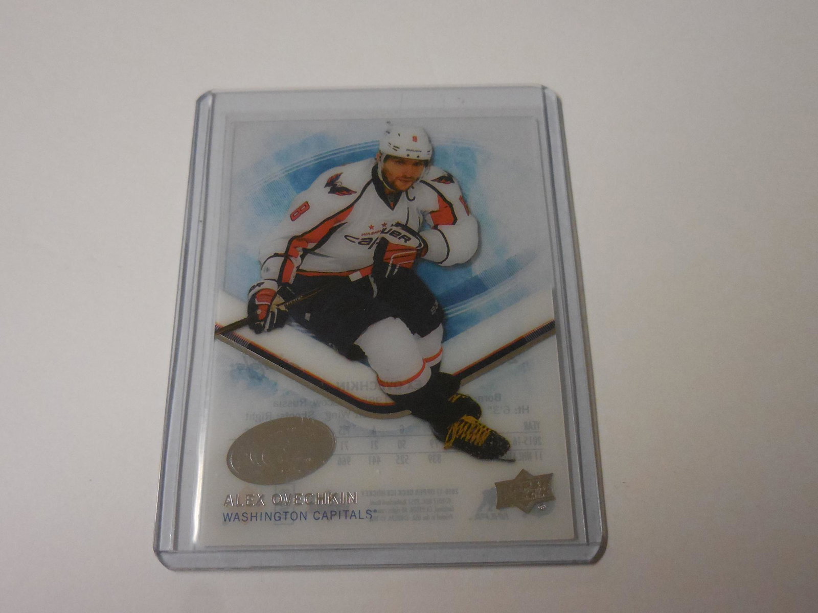 16-17 UD ICE ALEX OVECHKIN ACETATE: 16-17 UD ICE ALEX OVECHKIN ACETATE Reserve: $3.00 Shipping: Domestic: Flat-rate of $6.00 to anywhere within the contiguous U.S. International: Foreign shipping rates are determined by destination. Int