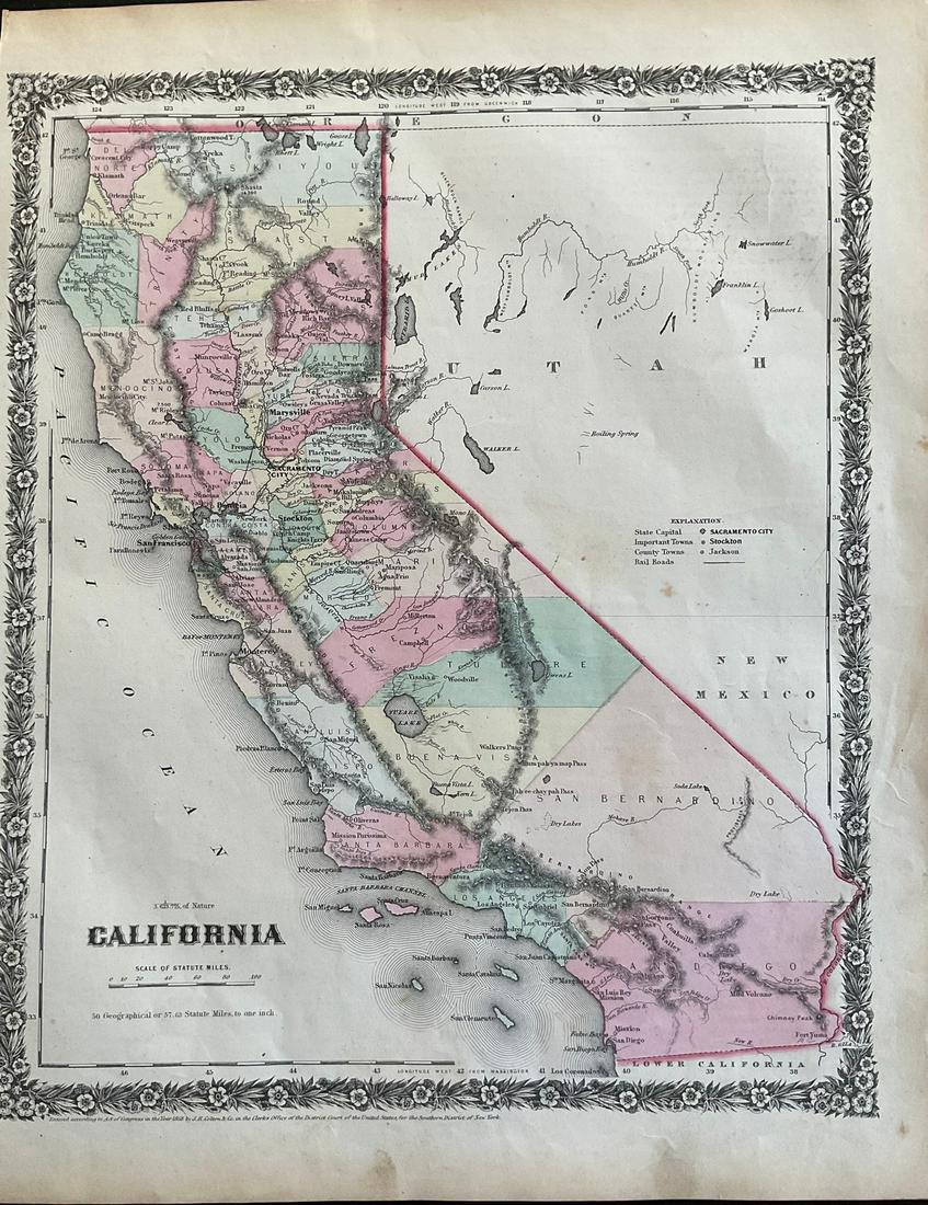 Gold rush era uncommon California, 1859 by Colton (1 of 1)