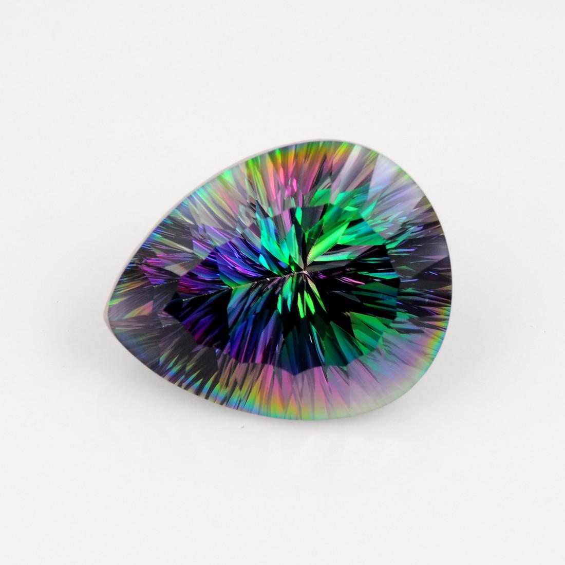 36.16 Carat Multi Color Natural Pear Mystic Topaz Loose Gemstone 1 Pieces (1 of 7)