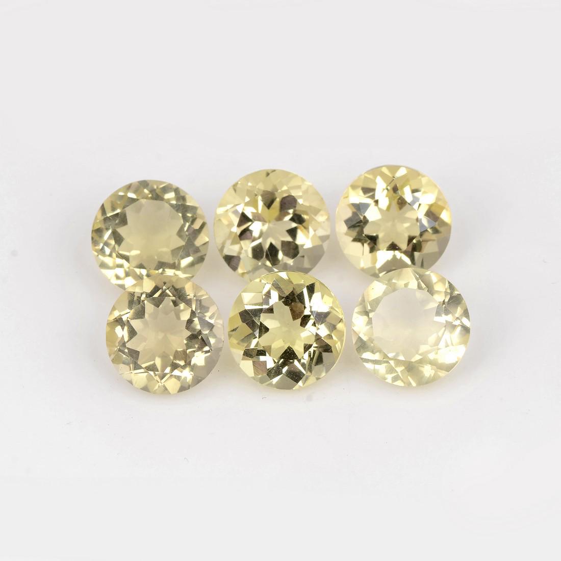 33.8 Carat Yellow Color Round Natural Lemon Quartz Loose Gemstone 6 Pieces: Title: 33.8 Carat Yellow Color Round Natural Lemon Quartz Loose Gemstone 6 Pieces Additional Information: Specification of Gemstone Stone : Lemon Quartz Shape : Round Size : 7.5H x 12L x 12W mm Color 