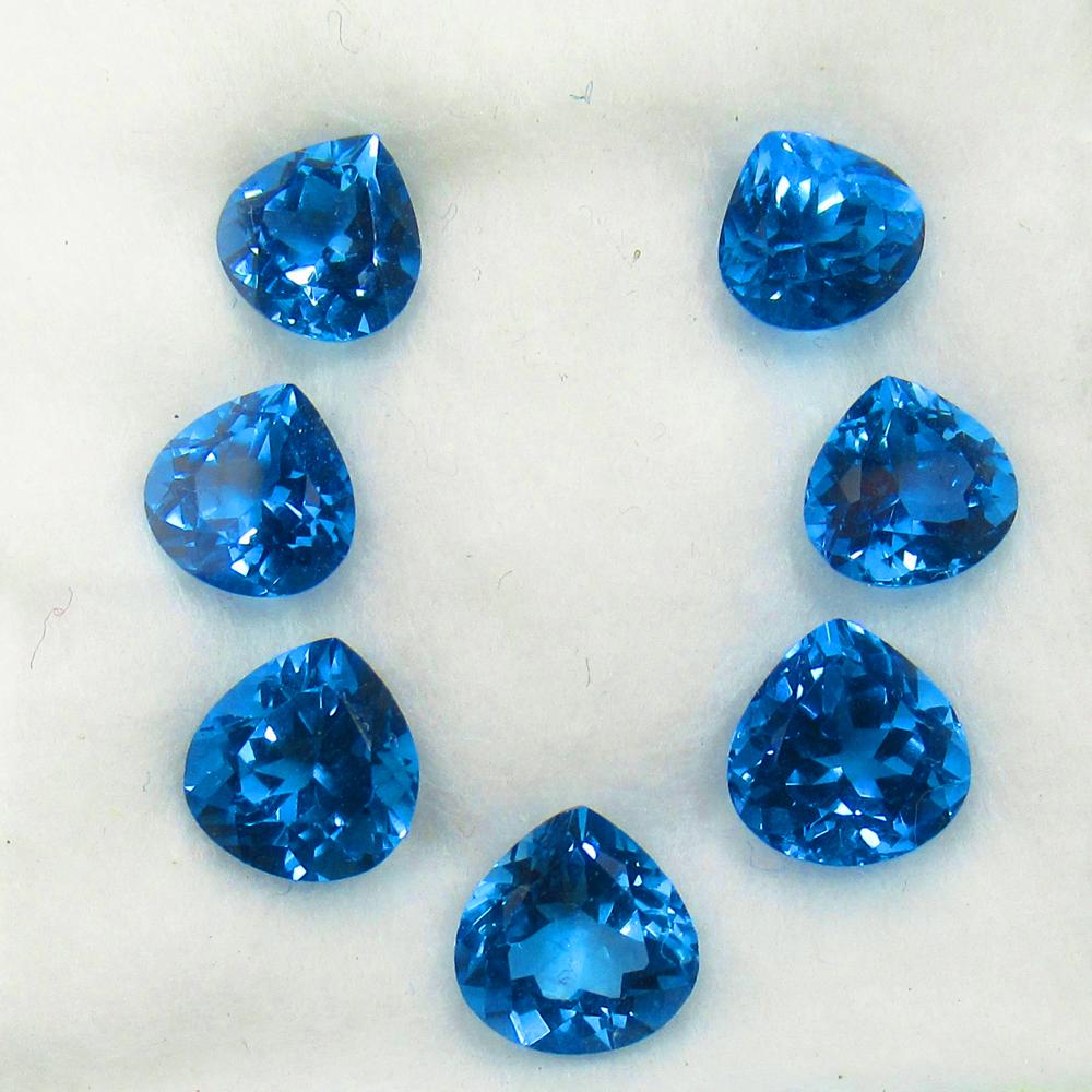 13.31 Ctw Natural 7 London Blue Topaz Pear Necklace Set (1 of 4)