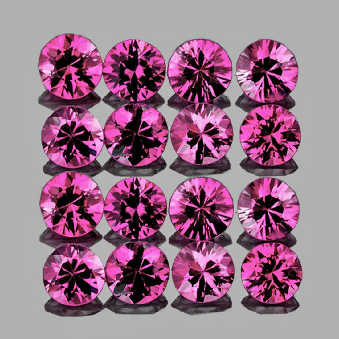 2.20 mm 16 pcs Round AAA Fire Intense AAA Pink Sapphire Natural {Flawless-VVS1} --Unheated AAA Grade (1 of 2)