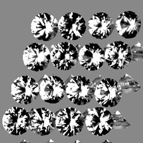 2.30 mm 16 pcs Round Brilliant Cut White Sapphire Natural {Flawless-VVS1} (1 of 2)