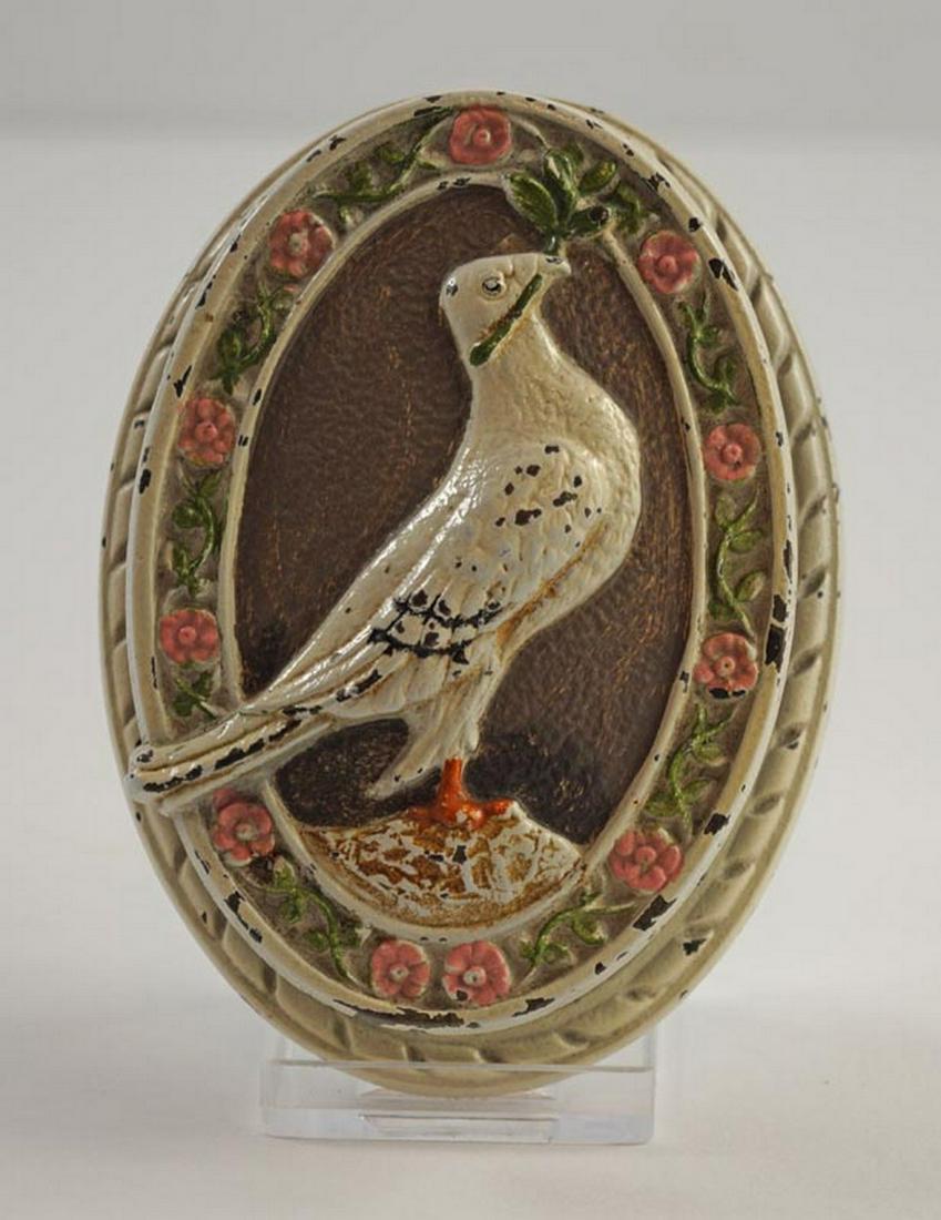 Antique Dove w/ Olive Branch Cast Iron Doorknocker (1 of 6)