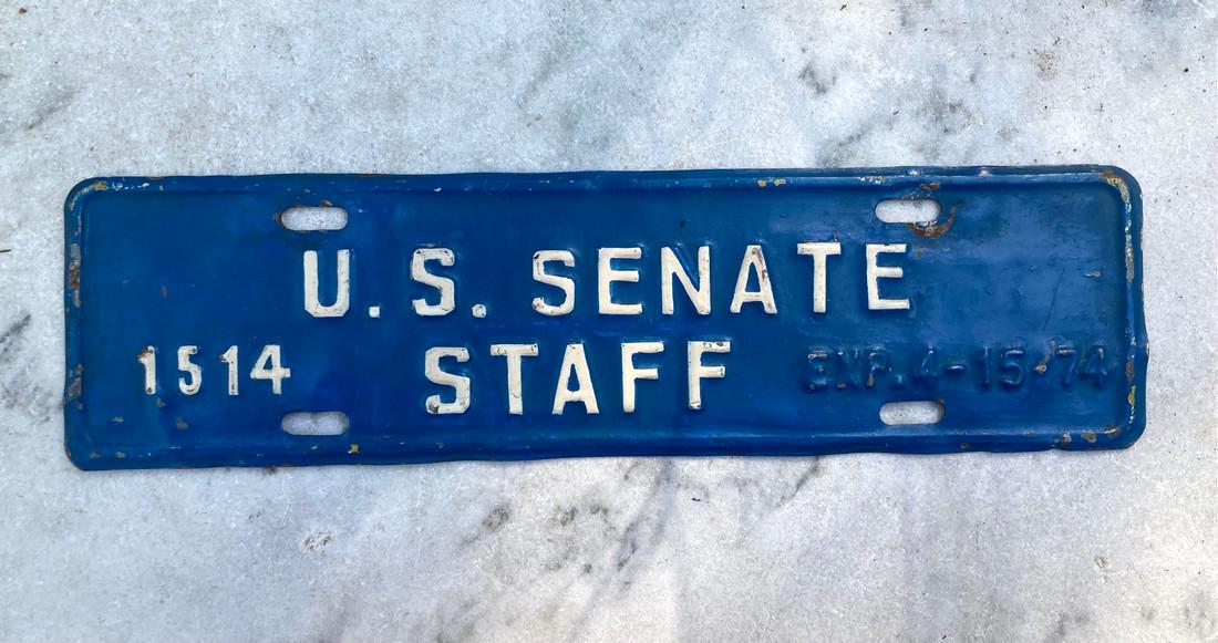 1974 US SENATE staff metal plate (1 of 4)