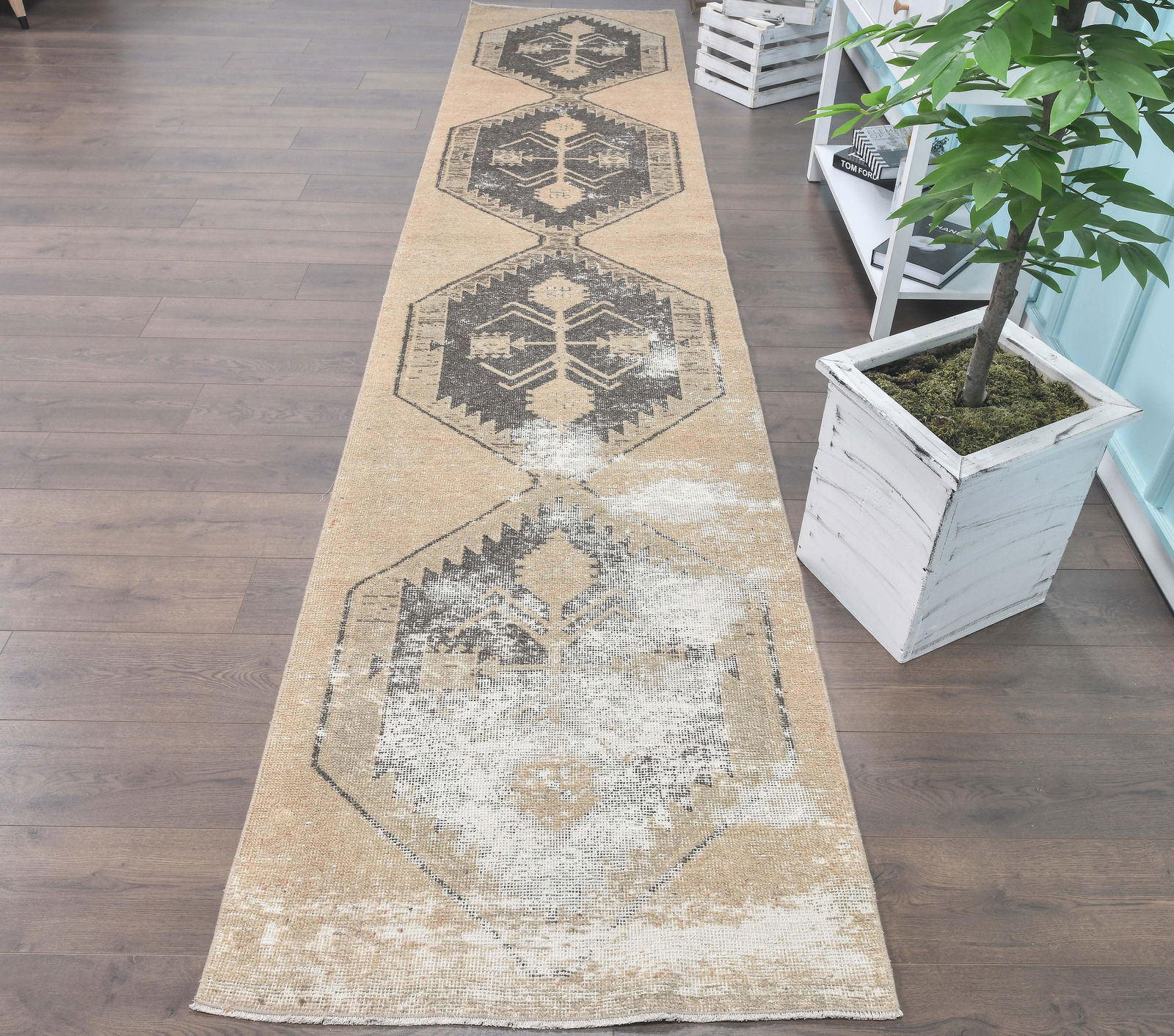 2'9x14'3 ft, FADED, TURKISH RUNNER Rug (1 of 6)