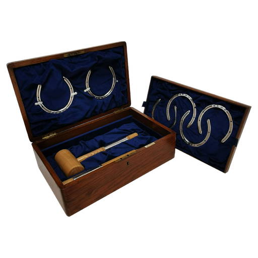 Buy Sterling Silver & Wood Horseshoes Set Boxed 1996 Horse Shoe Toss