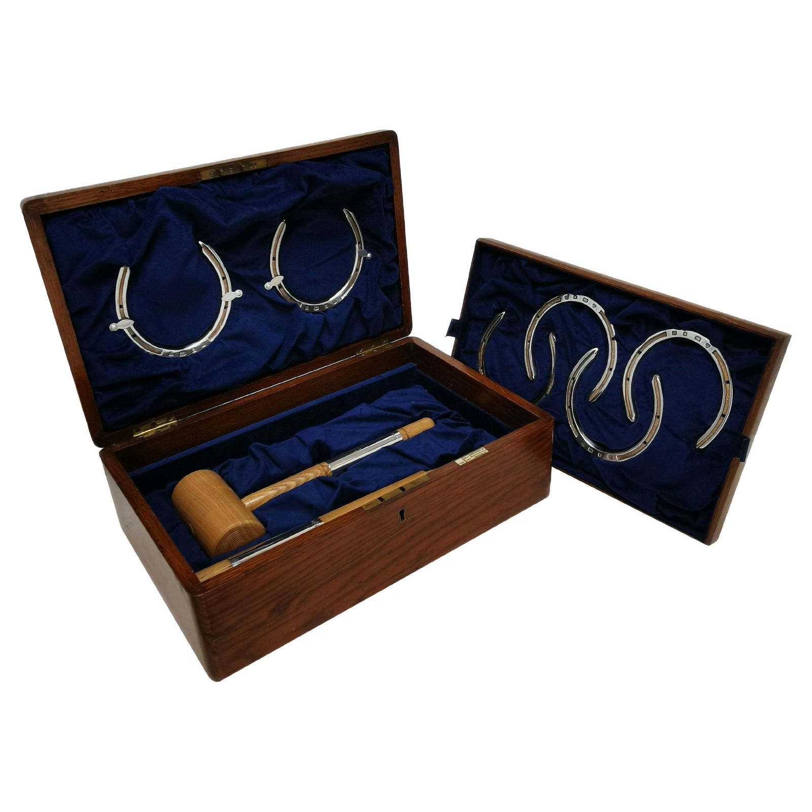 Buy Sterling Silver & Wood Horseshoes Set Boxed 1996 Horse Shoe Toss