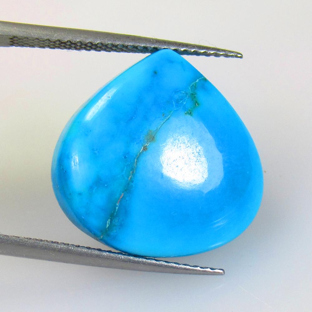 13.18 Ctw Natural Blue Turquoise Pear Cab (1 of 2)