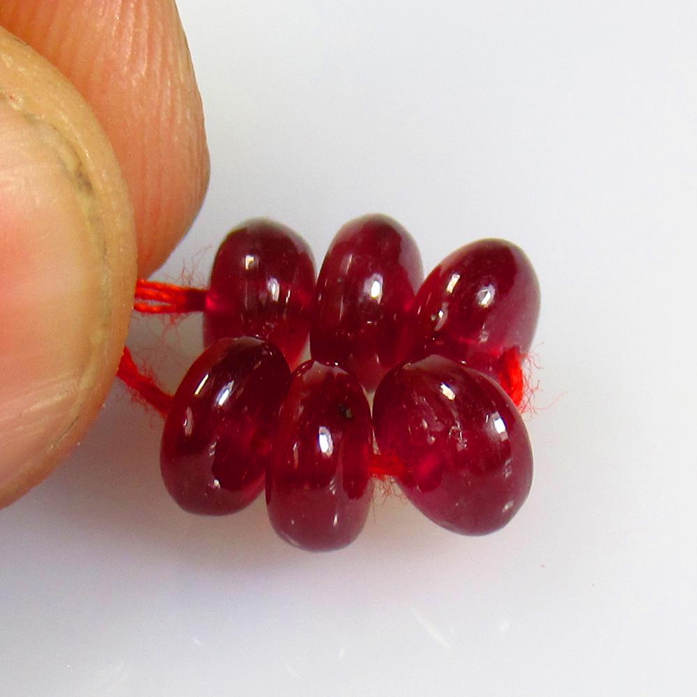 8.35 Ctw Natural 6 Mozambique Red Ruby Round Beads (1 of 2)