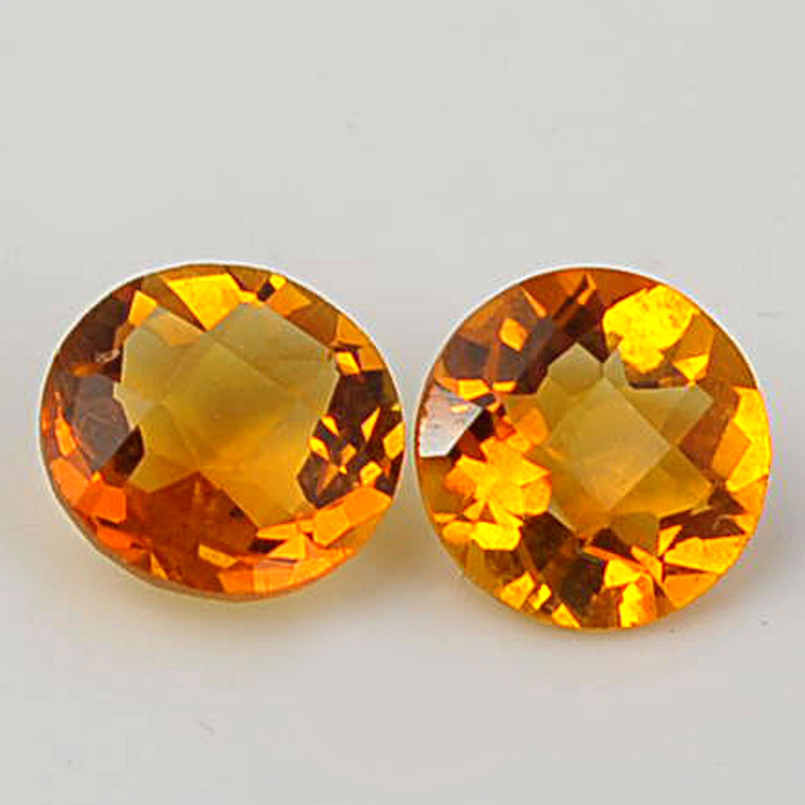 1.38 Carat Yellow Color Natural Round Citrine Loose Gemstone 2 Pieces (1 of 5)