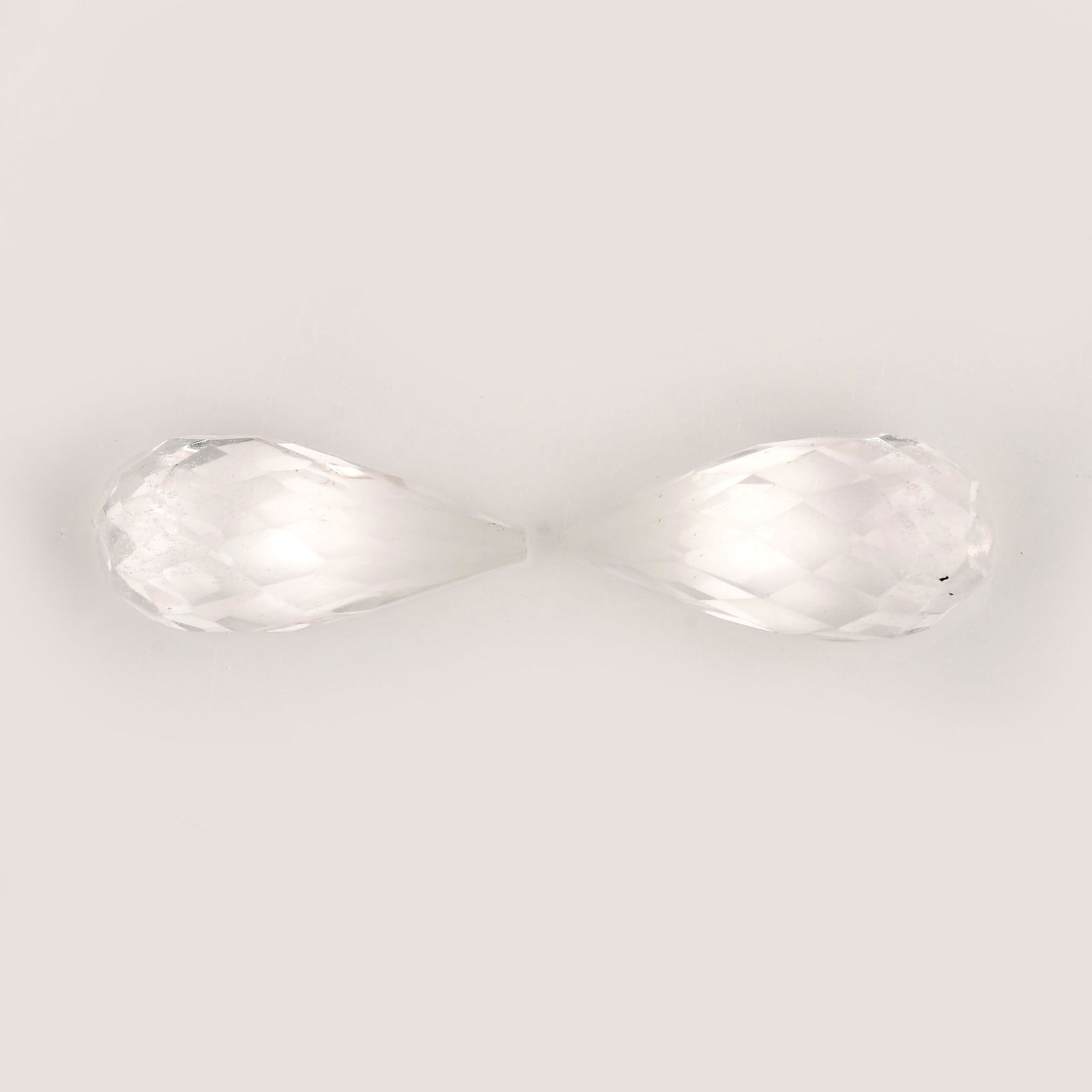22 Carat White Color Drops Natural Crystal Quartz Loose Gemstone 2 Pieces (1 of 7)