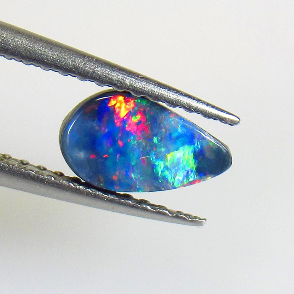 1.13 Ctw Natural Australian Doublet Opal Pear Cabochon: No Reserve! Title: 1.13 Ctw Natural Australian Doublet Opal Pear Cabochon Stone Clarity: Opaque Gemstones: Australian Opal Carat Weights: 1.13 Size/Dimensions: 8.30 x 4.90 x 3.50 mm Additional Informa