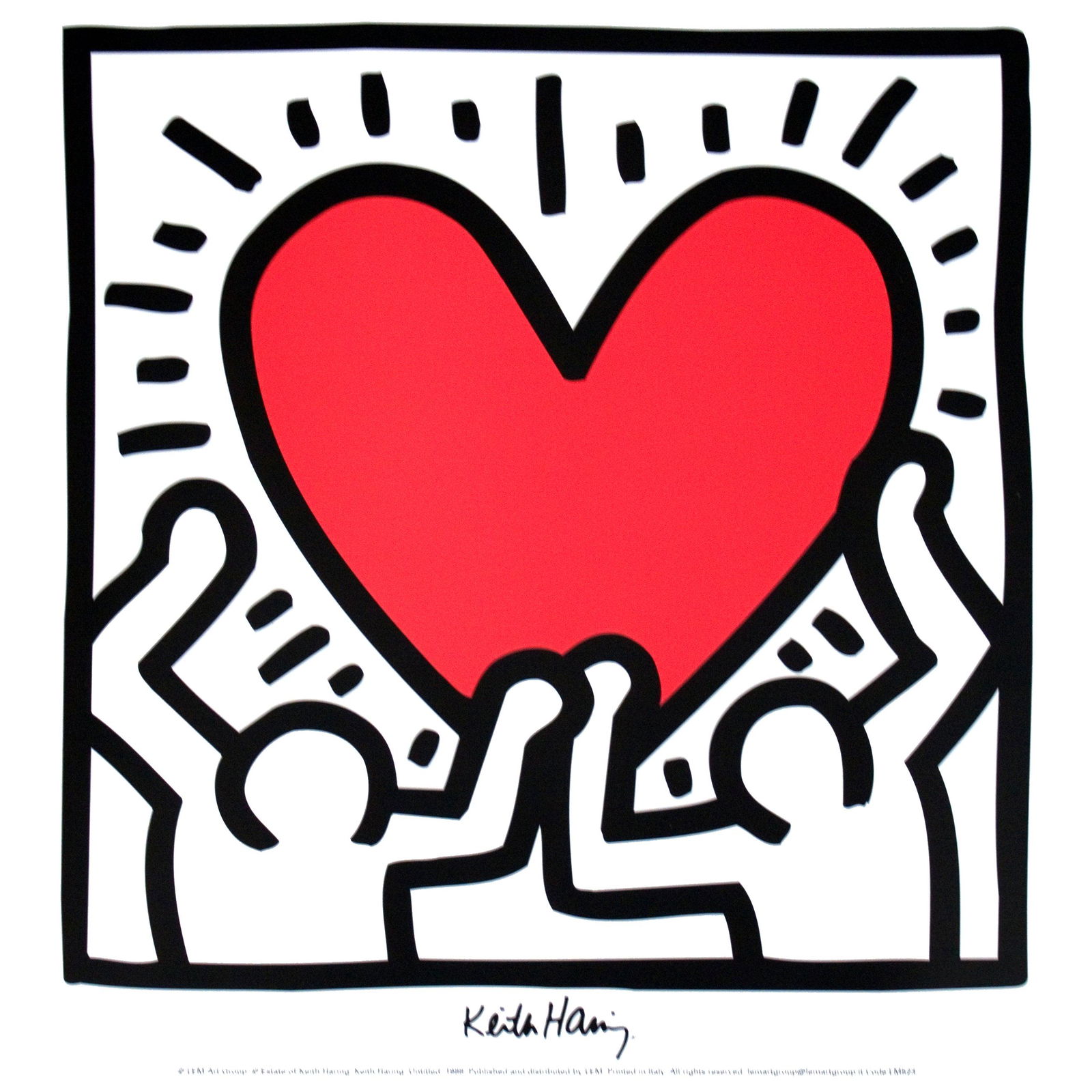 Keith Haring - Untitled (1988) - Offset Lithograph 11.75" x 11.75" (1 of 1)