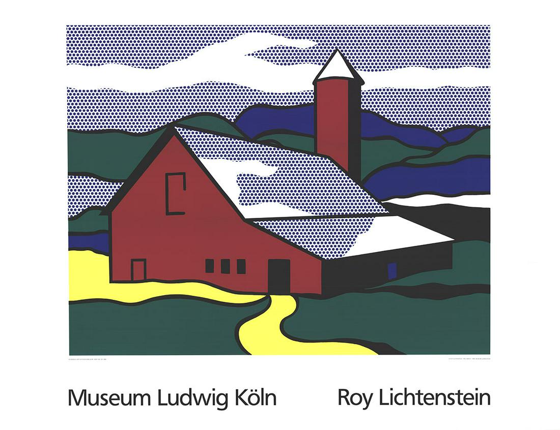 Roy Lichtenstein - Red Barn II (Lg) - 1989 Serigraph 39.25" x 51" (1 of 1)