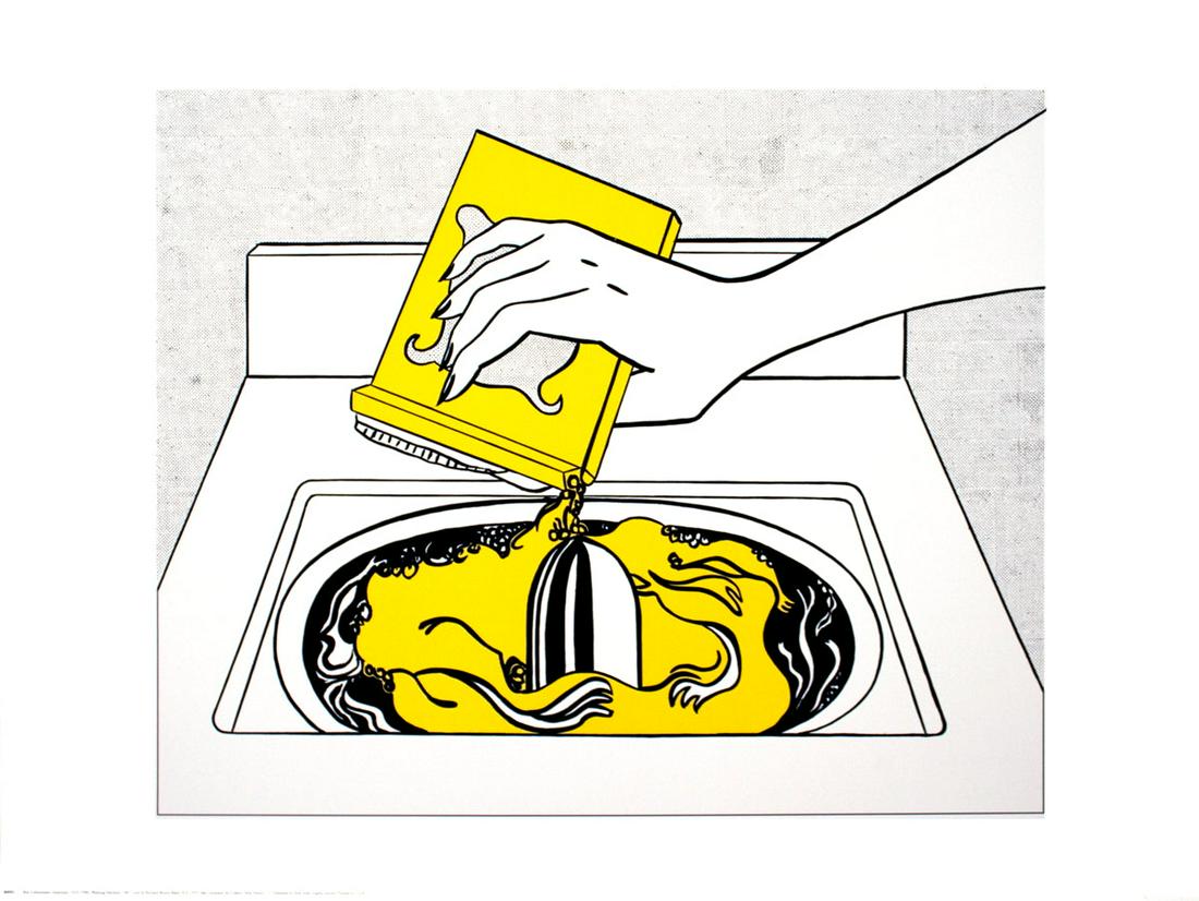 Roy Lichtenstein - Washing Machine - 1998 Offset Lithograph 23.5" x 31.5": Washing Machine by Roy Lichtenstein, 1998 Unsigned Offset Lithograph. Paper size is 23.5 x 31.5 inches, with an image size of 19 x 23.5 inches. The Offset Lithograph is from an unknown edition size. a
